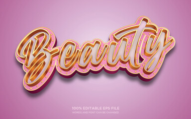 Beauty 3D editable text style effect