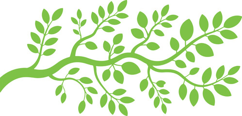 Green leafy branch vector illustration creating natural decor element for designs nature inspired graphic design plant motif
