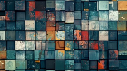 A digital illustration featuring a mosaic of pixelated squares in various shades replicating the appearance of disrupted TV static