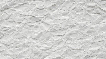 White crumpled paper texture background with deep creases and shadows white paper wrinkled paper background