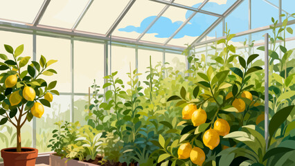 Greenhouse with lemon trees © D3