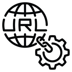 URL (Uniform Resource Locator) Icon Line Vector Illustration