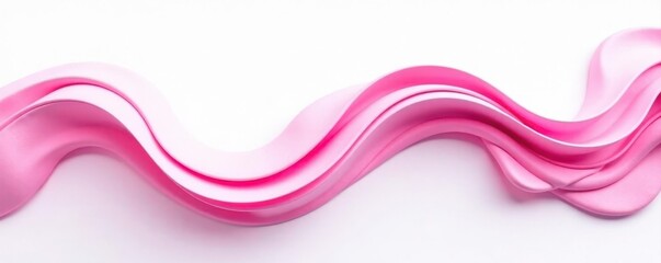 Fluid pink wave, elegant abstract swirl on white , art, soft, graphic