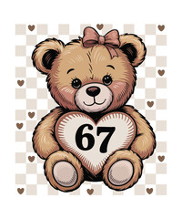 Cute Teddy Bear Valentine Number 67