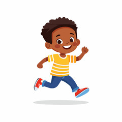 Fototapeta premium cartoon boy running
