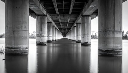 Under the Bridge Perspective Black and White.