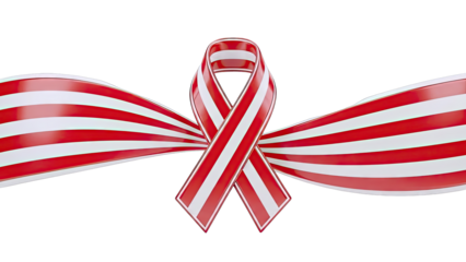 Red and White Striped Ribbon