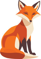Obraz premium Modern geometric fox sitting abstract wildlife vector illustration