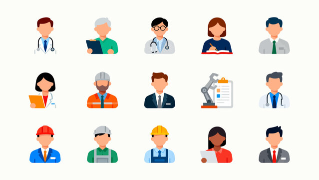 Icons of diverse professions