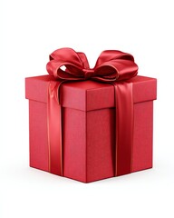 A Gift of Elegance: A beautifully wrapped gift box with a luxurious red satin ribbon, symbolizing generosity, love, and celebration. The box is adorned with a big bow