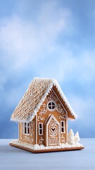 Gingerbread House Fantasy: A whimsical gingerbread house, adorned with intricate icing and sugary details, stands as a delightful symbol of festive cheer and sweet indulgence. 