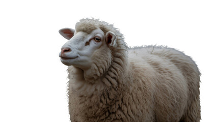 Obraz premium White sheep portrait isolated on transparent background 