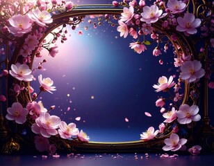 桜フレーム背景素材