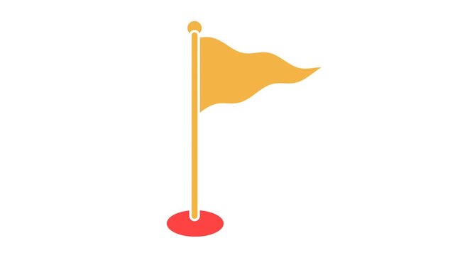 Flag pin animation with chroma key background 