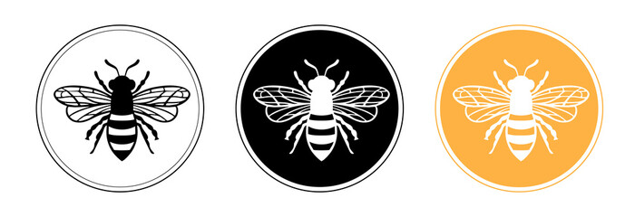 Honey Bee vector design templete. Vintage bee for logo, label, sublimation, sticker.