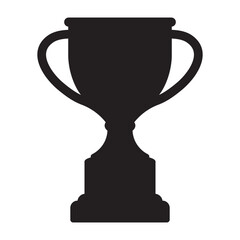 Black Silhouette Trophy Icon, Award, Victory and Achievement Symbol