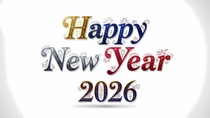 Festive Happy New Year 2026 script, transparency background removal