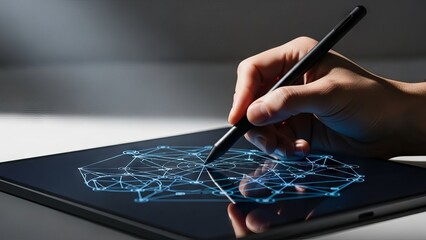 Digital Network Interaction on a Tablet Screen