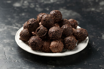 Vanilla Chocolate Truffles covered with dark and milk chocolate