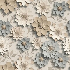 Luxury Grey Floral Relief Pattern Background