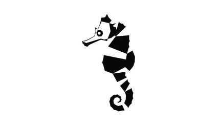Stylized seahorse illustration on a white background showcasing a simple design ideal for logos icons and creative projects related to marine life and underwater themes