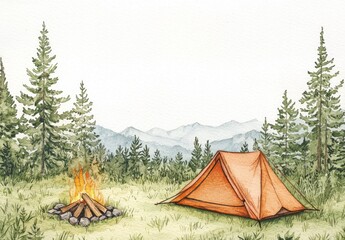 Vibrant watercolor depiction of a summer landscape.