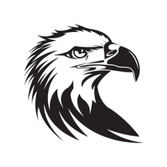 Obraz premium Eagle head logo design. Powerful bird mascot vector illustration
