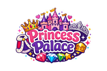 Whimsical princess palace design with colorful gems and royal accessories