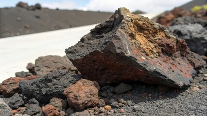 fragment of hardened volcanic rock.