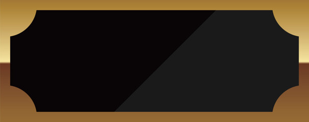 高級感のある長方形フレーム　ブラック＆ゴールド