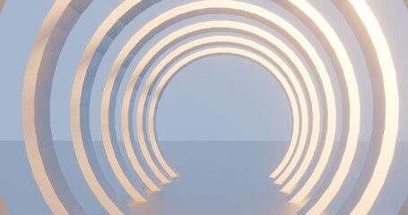 Abstract architecture background arched interior 3d render