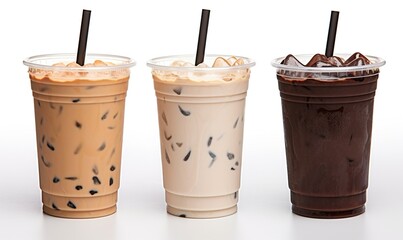 milk with caramel, with brown sugar, with chocolate