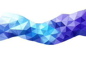 Blue and purple geometric wave shape creating abstract low poly pattern banner with mosaic effect