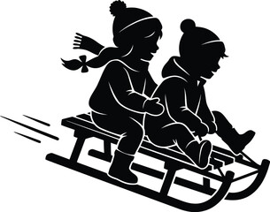 Children enjoying sledding