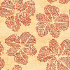 Abstract Textured Floral Seamless Pattern 