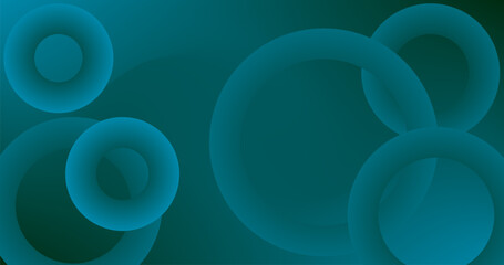Abstract background with Rings in Aqua Green Gradient Colors for advertisement presentation Copy Space