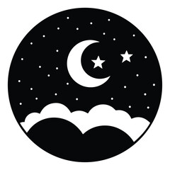 night sky vector icon
