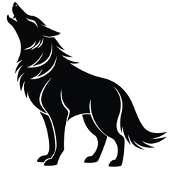howling wolf vector icon