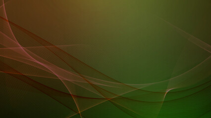 A flowing abstract background with translucent wavy lines in shades of green and red, creating a dynamic visual effect.
