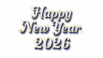 Shadowed White Gold Happy New Year 2026, Transparency