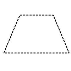 Obraz premium Dashed trapezoid with even angles, great for infographics, diagrams, or minimalist geometric design accents.