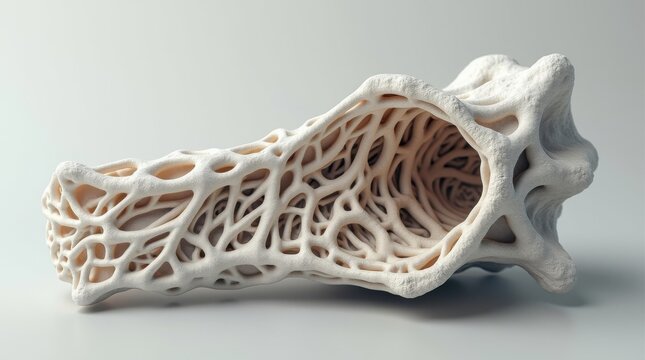 Reconstrucci&oacute;n microsc&oacute;pica de la cavidad &oacute;sea que muestra trab&eacute;culas ramificadas