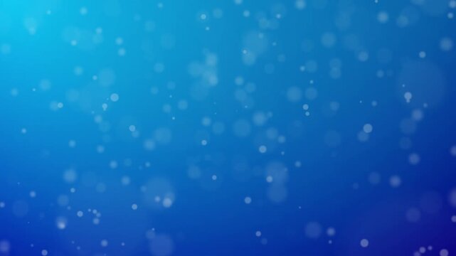 Particle shining like a blue sea. Gradient background with loop playback. Defocused particles background blue video.Particles motion loop