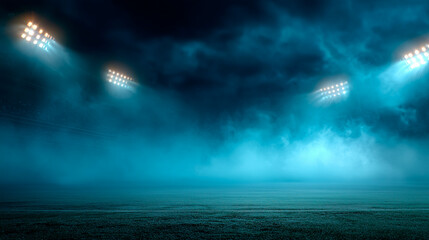 Stadium with lights on the field