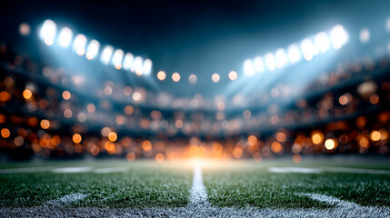 Football field with a white line on it