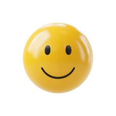 Fototapeta premium A simple yellow smiley face expresses joy and happiness. Smiling is contagious.