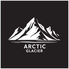 Arctic glacier logo color illustration vector