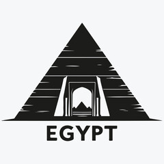 Egypt travel concept logo sketch illustration vector