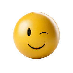 Fototapeta premium A yellow smiley face with a playful wink against a stark black background.