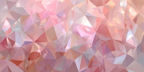 Fototapeta premium An abstract background with soft pink and beige geometric shapes resembling crystals or gems.